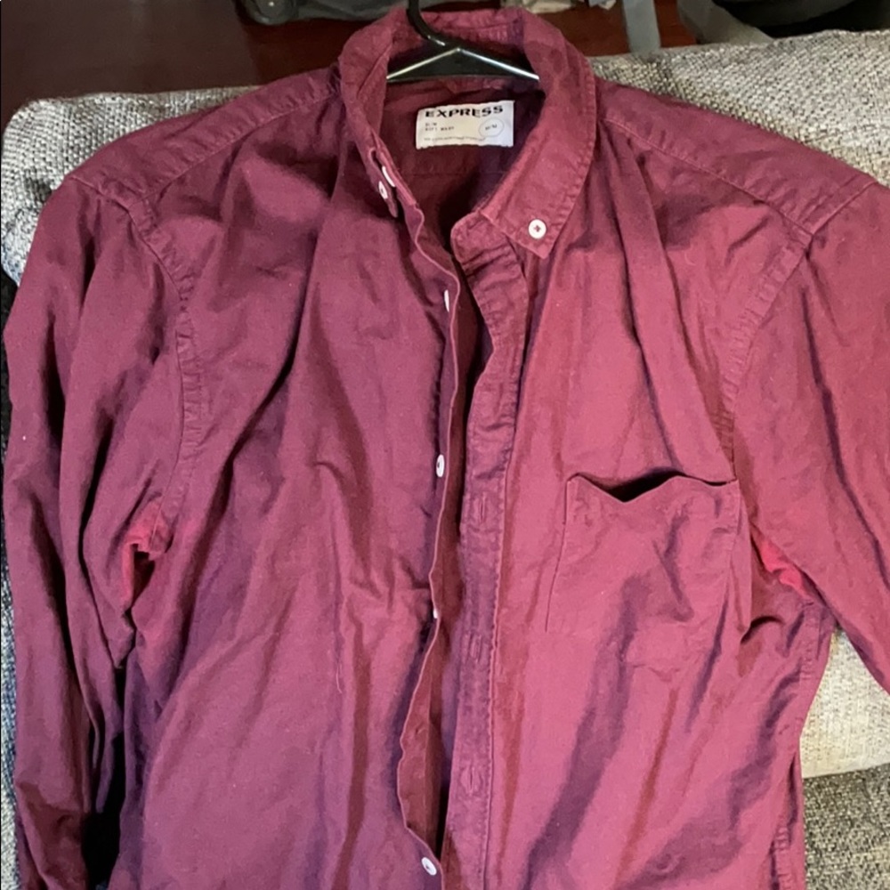 Express slim soft wash button down shirt